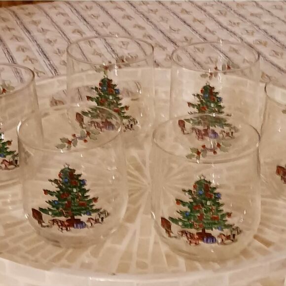 Set of 6 Luminarc Noel Christmas Tree Glasses - 6 Oz - Picture 4 of 9